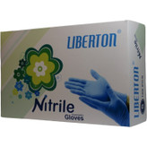 دستکش نیتریل لیبرتون LIBERTON آبی سایز M | 50 عددی | بدون پودر | مقاوم