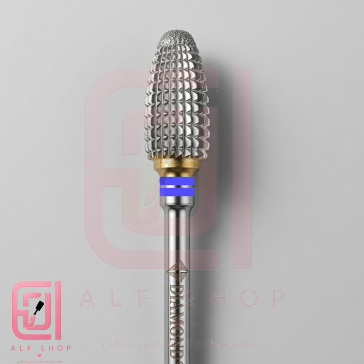 سر سوهان الماسه کاجی سرگرد برند DIAMOND (تخصصی مانیکور و کاشت) نوار آبی